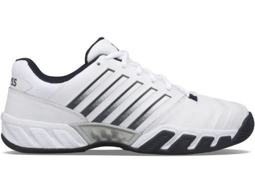 K-Swiss Mens Bigshot 4 AC - White Pecoat Silver -Tennis Boutiques 06989 177 M 8