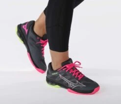 Mizuno Womens Wave Exceed Light AC - Ebony/Pink -Tennis Boutiques 61GA2219 2