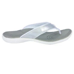 Neat Zori Orthotic Thongs White/Silver