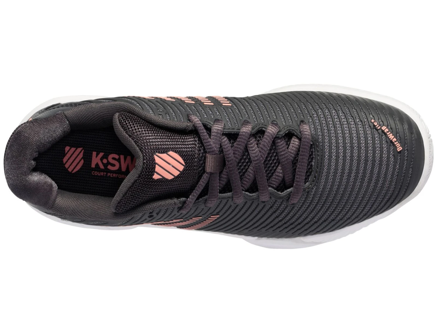 K-Swiss Women's Hypercourt AC - Ashphalt/White/Peach 9 K-Swiss Women's Hypercourt AC - Ashphalt/White/Peach - Image 7