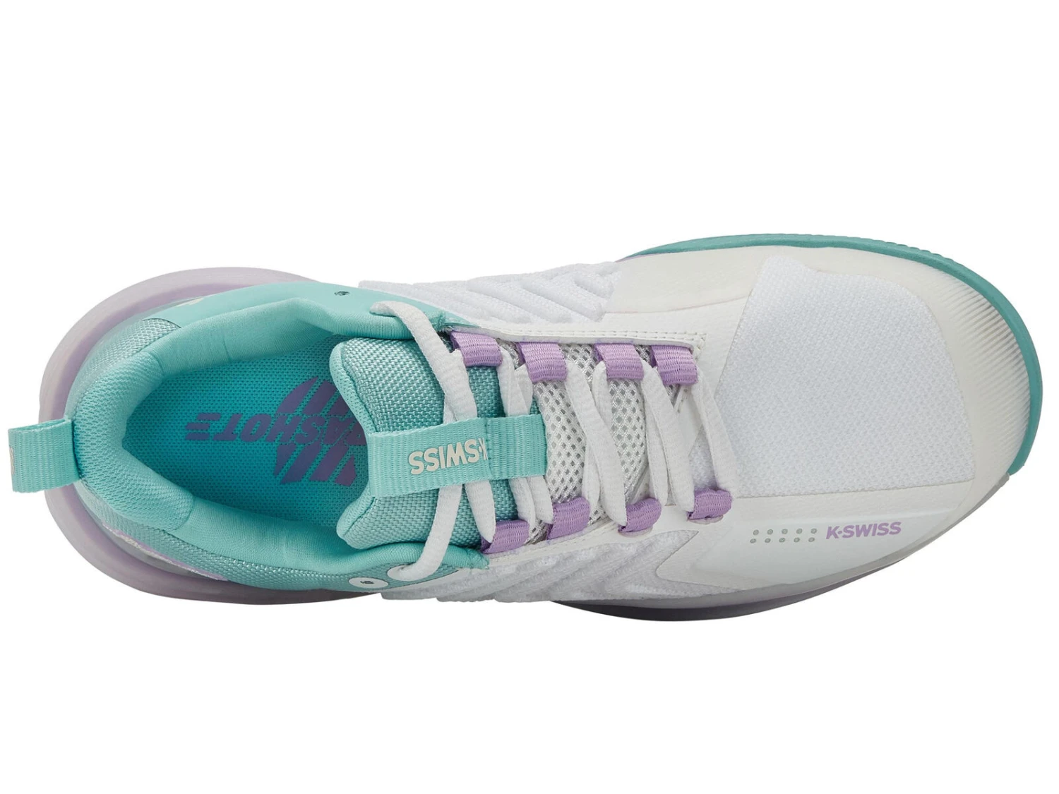 K-Swiss Womens Ultrashot 3 - White/Angel Blue/Lilac 4 K-Swiss Womens Ultrashot 3 - White/Angel Blue/Lilac - Image 2