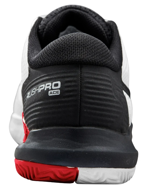 Wilson Mens Rush Pro Ace (2E Width) - White/Black/Red 6 Wilson Mens Rush Pro Ace (2E Width) - White/Black/Red - Image 4