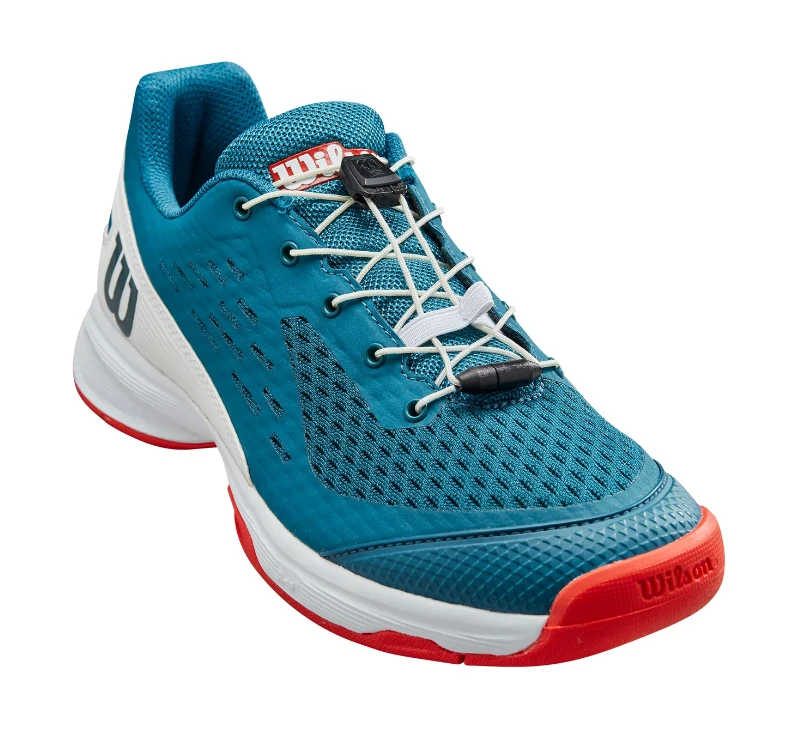 Wilson Junior Rush Pro Shoes AC- Blue Coral/White 4 Wilson Junior Rush Pro Shoes AC- Blue Coral/White - Image 2
